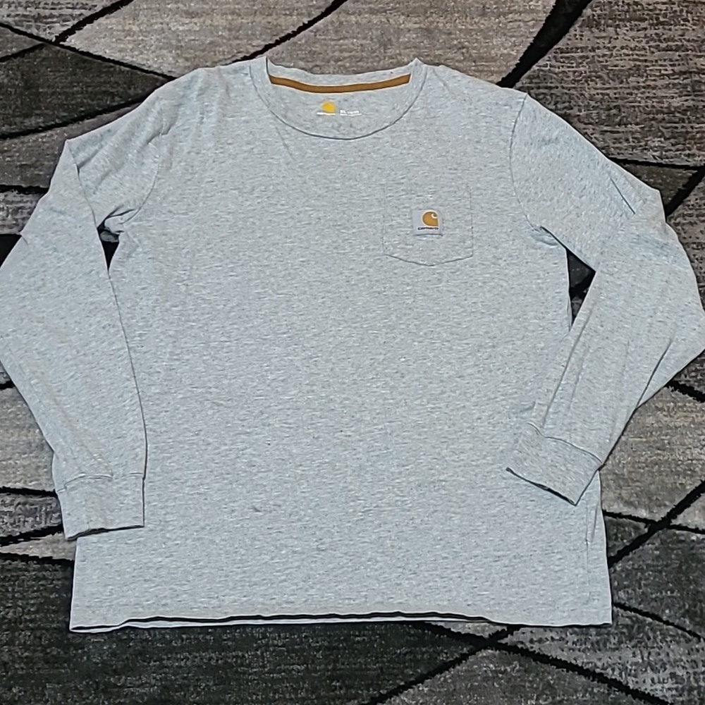 CARHARTT CREW-NECK CHEST POCKET GRAPHIC BACK DESIGN LONG-SLEEVE SHIRT